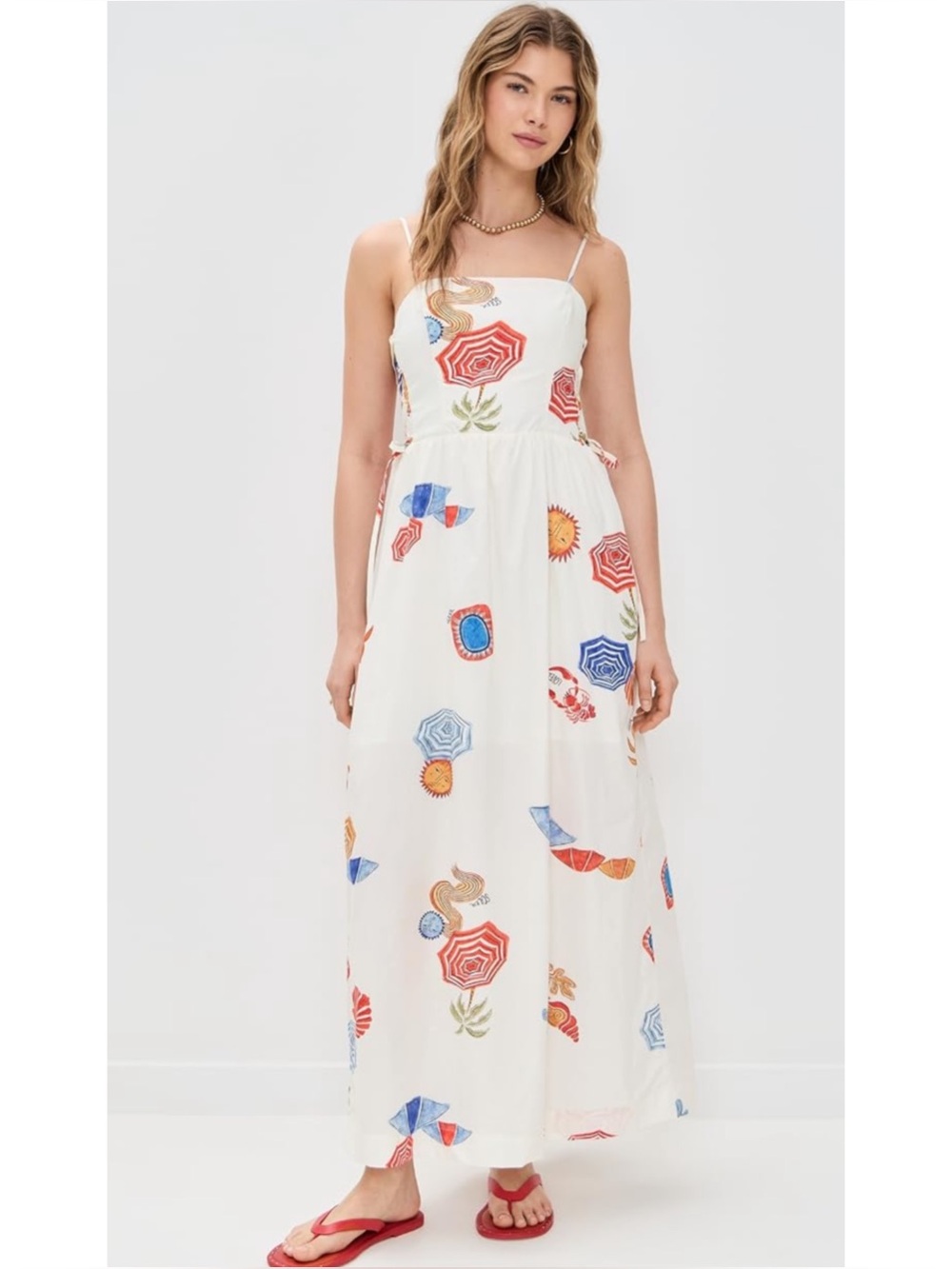 DRESS TO | NWT Shopbop Sun Print Sleeveless Maxi Dress in Ivory, Size Small